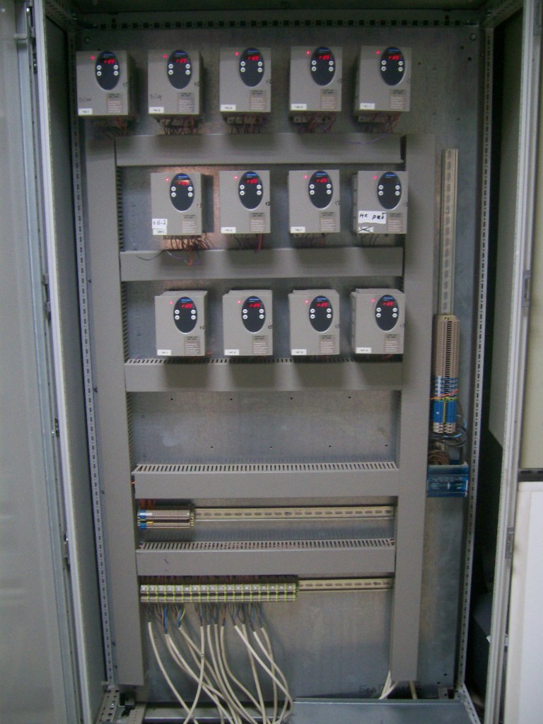 Control cabinet for conveyor systems