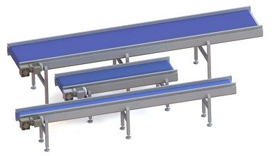 Straight modular conveyors